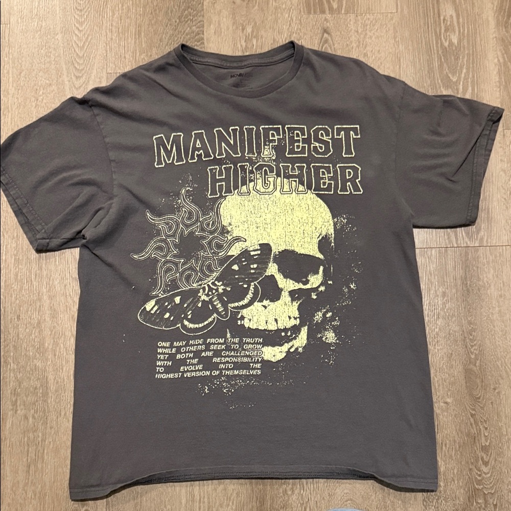Manifest Higher Skull/Butterfly T-Shirt (Large,Men’s)